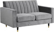 Lola Velvet Loveseat In Grey - 619Grey-L | Meridian