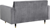 Meridian Furniture - Lola Velvet Loveseat In Grey - 619Grey-L