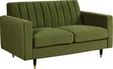 Meridian Furniture - Lola Velvet Loveseat In Olive - 619Olive-L