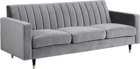Lola Velvet Sofa In Grey - 619Grey-S | Meridian
