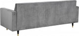 Meridian Furniture - Lola Velvet Sofa In Grey - 619Grey-S