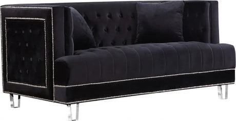 Meridian Furniture - Lucas Velvet Loveseat In Black - 609Bl-L