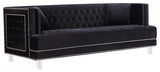 Meridian Furniture - Lucas Velvet Sofa In Black - 609Bl-S