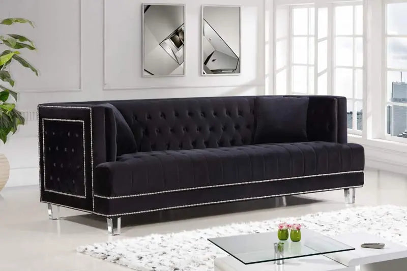 Meridian Furniture - Lucas Velvet Sofa In Black - 609Bl-S