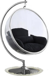 Meridian Furniture - Luna Acrylic Swing Bubble Accent Chair In Black - 507Black