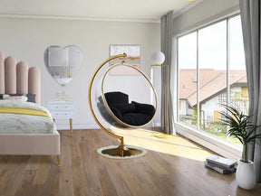 Luna Acrylic Swing Bubble Accent Chair In Black - 508Black | Meridian