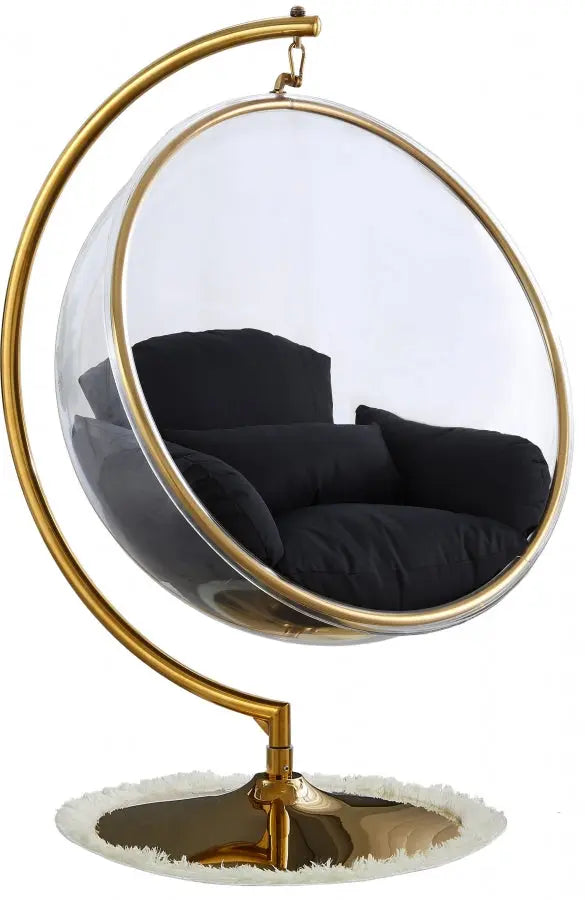 Meridian Furniture - Luna Acrylic Swing Bubble Accent Chair In Black - 508Black