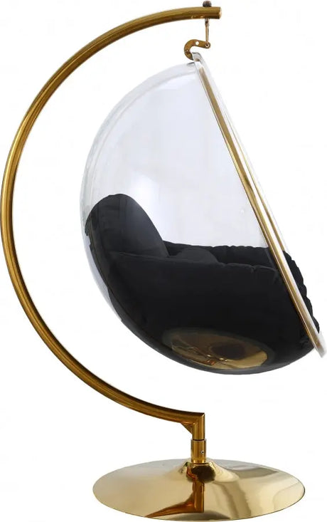 Meridian Furniture - Luna Acrylic Swing Bubble Accent Chair In Black - 508Black