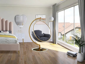 Luna Acrylic Swing Bubble Accent Chair In Grey - 508Grey | Meridian