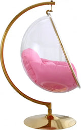 Meridian Furniture - Luna Acrylic Swing Bubble Accent Chair In Pink - 508Pink
