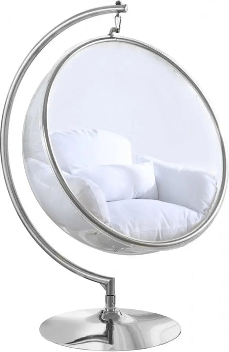 Meridian Furniture - Luna Acrylic Swing Bubble Accent Chair In White - 507White