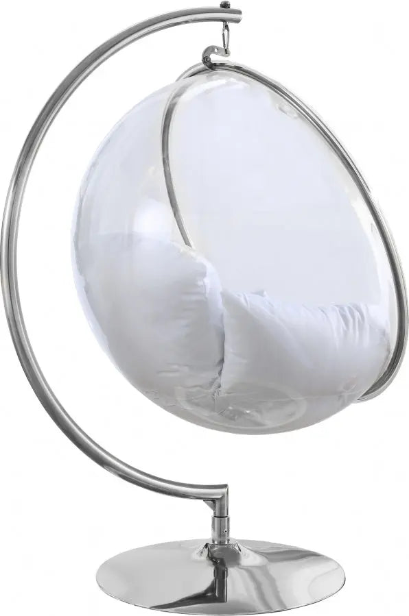 Meridian Furniture - Luna Acrylic Swing Bubble Accent Chair In White - 507White