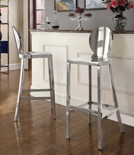 Meridian Furniture - Maddox Bar Stool In Chrome - 704