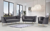 Meridian Furniture - Margo 3 Piece Living Room Set In Grey - 622Grey-S-3Set