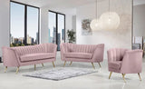 Meridian Furniture - Margo 3 Piece Living Room Set In Pink - 622Pink-S-3Set