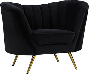 Margo Velvet Chair In Black - 622Black-C | Meridian