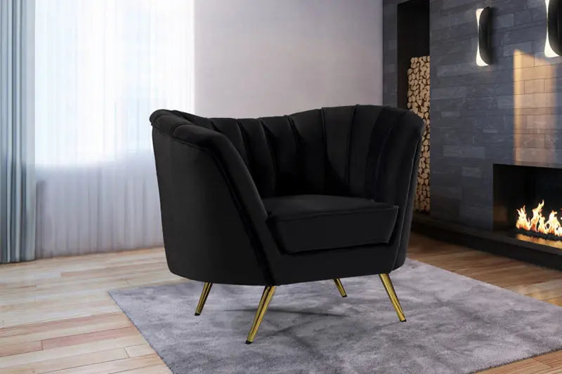 Meridian Furniture - Margo Velvet Chair In Black - 622Black-C