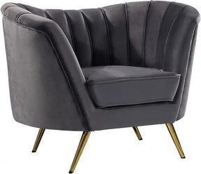 Margo Velvet Chair In Grey - 622Grey-C | Meridian