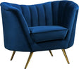 Margo Velvet Chair In Navy - 622Navy-C | Meridian