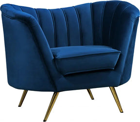 Margo Velvet Chair In Navy - 622Navy-C | Meridian