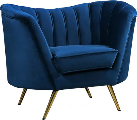 Meridian Furniture - Margo Velvet Chair In Navy - 622Navy-C