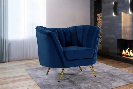 Meridian Furniture - Margo Velvet Chair In Navy - 622Navy-C