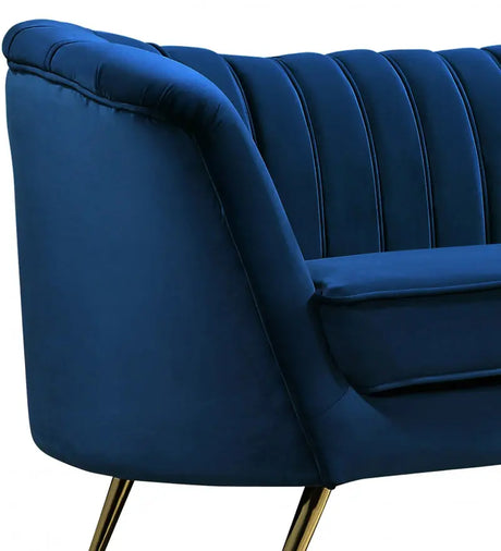 Meridian Furniture - Margo Velvet Chair In Navy - 622Navy-C