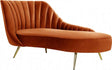 Margo Velvet Chaise Lounge In Cognac - 622Cognac-Chaise | Meridian