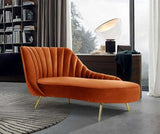 Meridian Furniture - Margo Velvet Chaise Lounge In Cognac - 622Cognac-Chaise