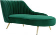Margo Velvet Chaise Lounge In Green - 622Green-Chaise | Meridian
