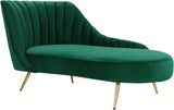 Meridian Furniture - Margo Velvet Chaise Lounge In Green - 622Green-Chaise