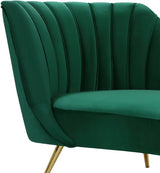 Meridian Furniture - Margo Velvet Chaise Lounge In Green - 622Green-Chaise