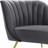 Meridian Furniture - Margo Velvet Chaise Lounge In Grey - 622Grey-Chaise