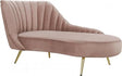 Margo Velvet Chaise Lounge In Pink - 622Pink-Chaise | Meridian