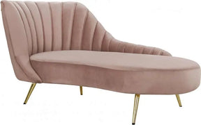 Margo Velvet Chaise Lounge In Pink - 622Pink-Chaise | Meridian