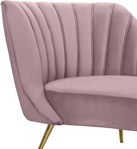 Meridian Furniture - Margo Velvet Chaise Lounge In Pink - 622Pink-Chaise