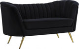 Meridian Furniture - Margo Velvet Loveseat In Black - 622Black-L