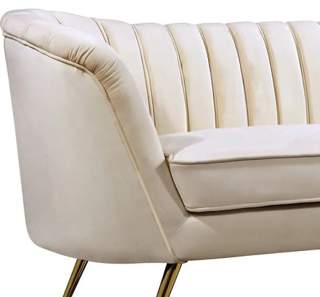 Meridian Furniture - Margo Velvet Loveseat In Cream - 622Cream-L