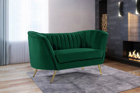 Meridian Furniture - Margo Velvet Loveseat In Green - 622Green-L