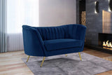 Meridian Furniture - Margo Velvet Loveseat In Navy - 622Navy-L