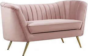 Margo Velvet Loveseat In Pink - 622Pink-L | Meridian
