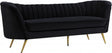 Margo Velvet Sofa In Black - 622Black-S | Meridian