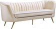 Margo Velvet Sofa In Cream - 622Cream-S | Meridian