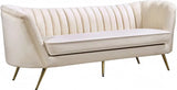 Meridian Furniture - Margo Velvet Sofa In Cream - 622Cream-S