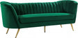 Margo Velvet Sofa In Green - 622Green-S | Meridian