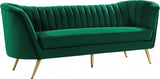 Meridian Furniture - Margo Velvet Sofa In Green - 622Green-S