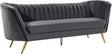 Margo Velvet Sofa In Grey - 622Grey-S | Meridian