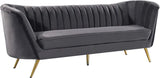 Meridian Furniture - Margo Velvet Sofa In Grey - 622Grey-S