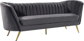 Margo Velvet Sofa In Grey - 622Grey-S | Meridian