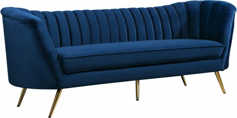 Meridian Furniture - Margo Velvet Sofa In Navy - 622Navy-S